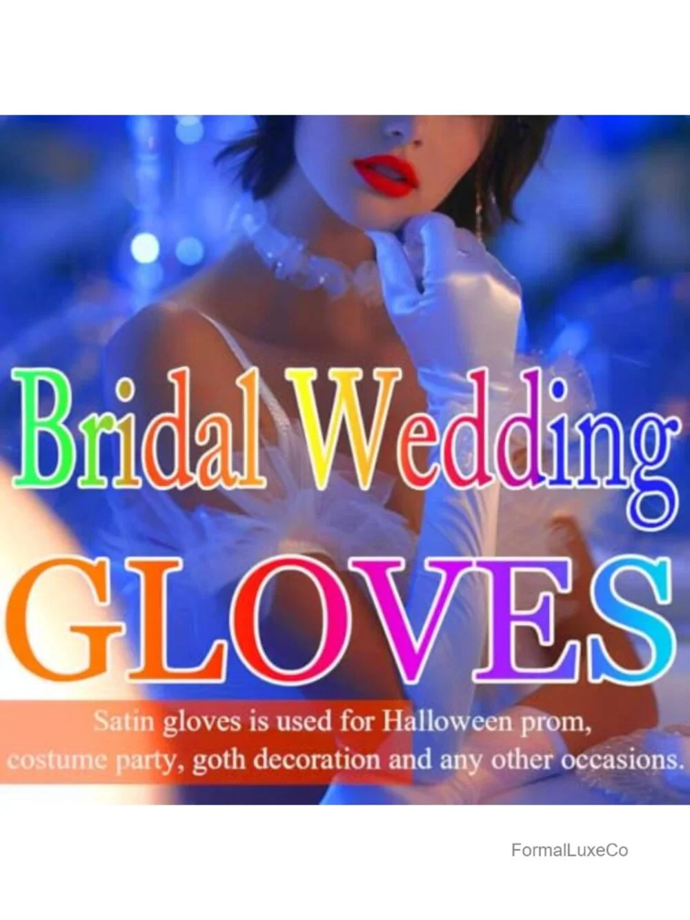 Satin Opera Gloves Elbow Length Stretchy Wedding Bride Gloves